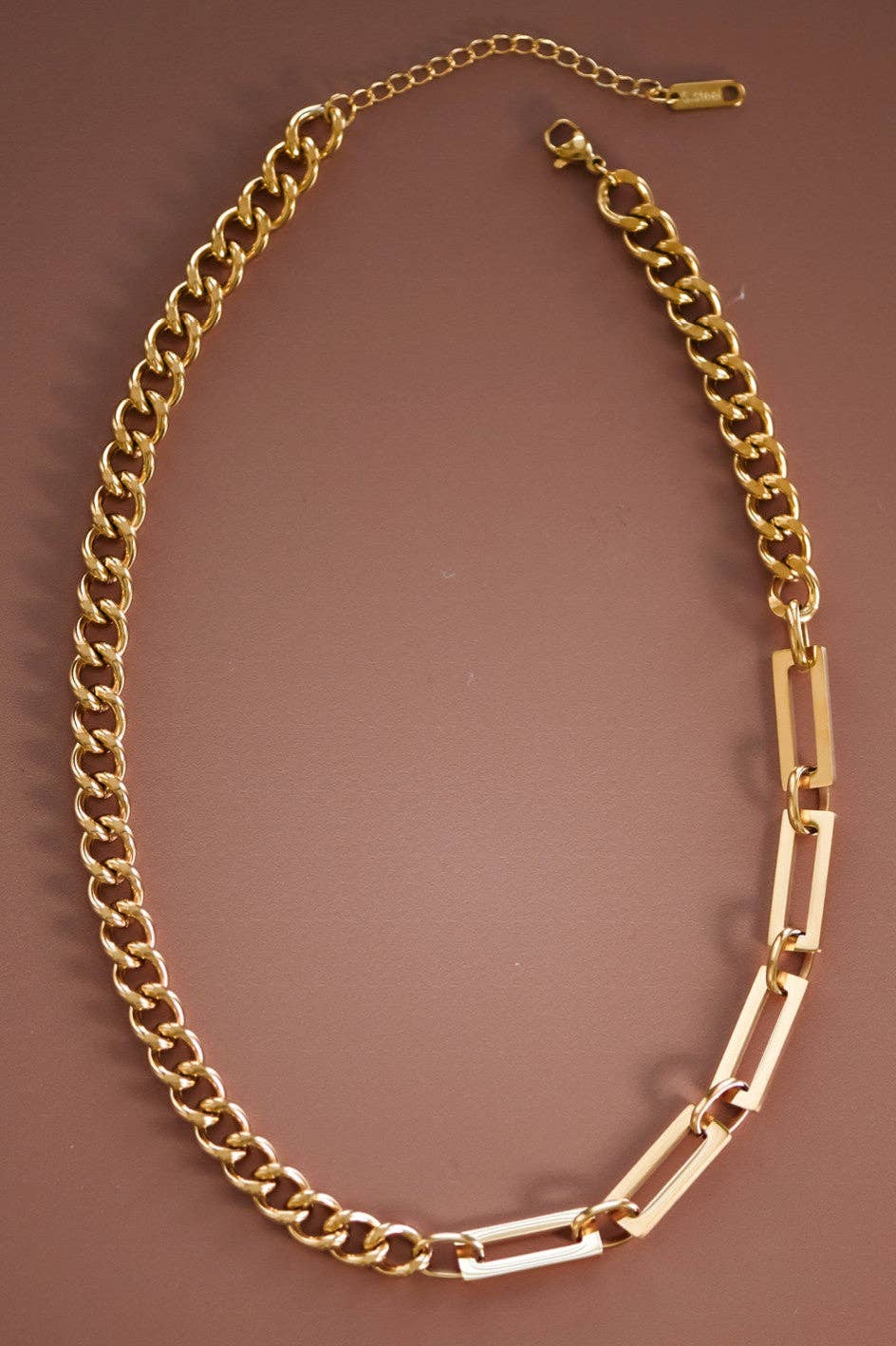 18K Gold Plated Waterproof Stainless Steel Chain Necklace - 6871: S0OX3T6871