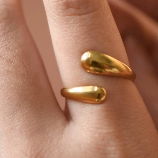 18K Gold Plated Waterproof Stainless Steel Ring - 7862: S0OX3T7862