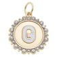 Rhinestone Letter Disc Charm in Shiny Gold: L