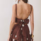Polka Dot Open Back Tie Crop Top