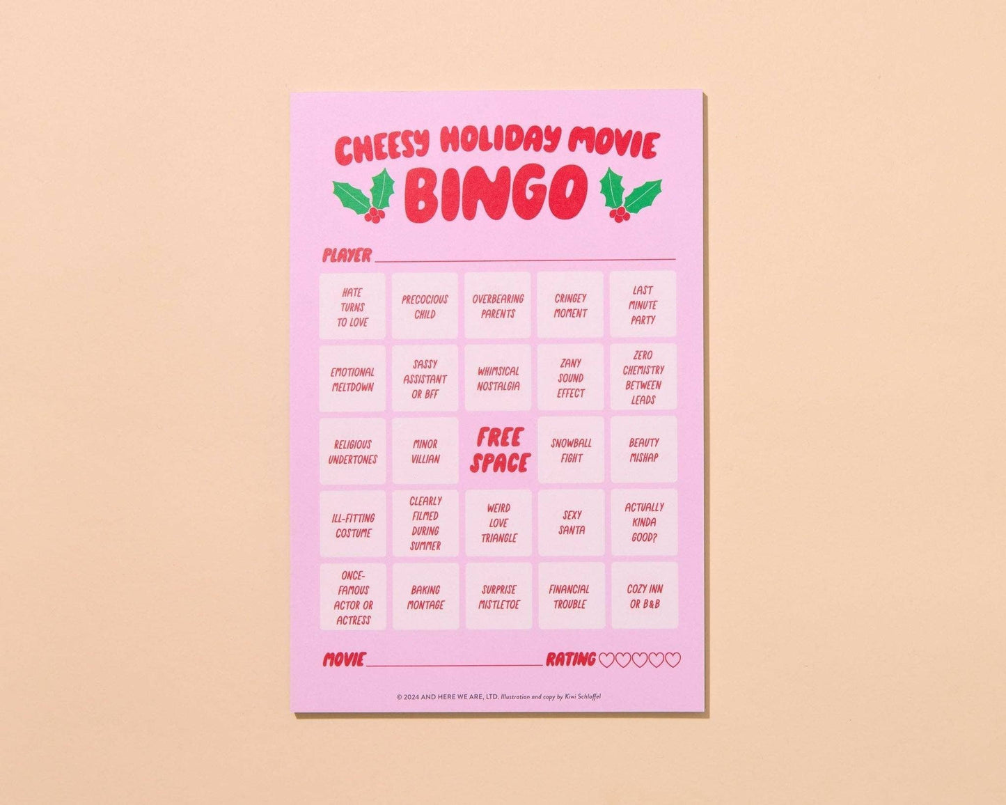 Cheesy Holiday Movie Bingo (Updated Format) by Your Gal Kiwi—Cheesy Holiday Xmas