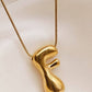 18K Gold Plated Waterproof Stainless Steel Initial Necklace - 0147: L