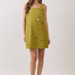 CD07446-Mirror Embellished A-Line Mini Dress: OLIVE / S