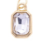 Emerald Cut Rhinestone Charm in Clear