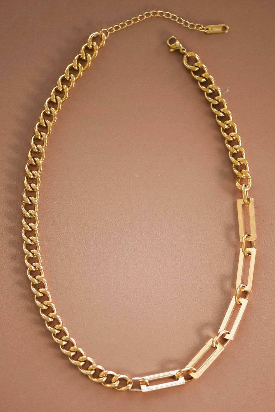 18K Gold Plated Waterproof Stainless Steel Chain Necklace - 6871: S0OX3T6871