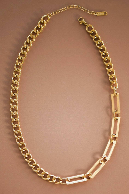 18K Gold Plated Waterproof Stainless Steel Chain Necklace - 6871: S0OX3T6871