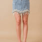 Embellished Denim Mini Skirt