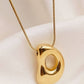 18K Gold Plated Waterproof Stainless Steel Initial Necklace - 0147: L