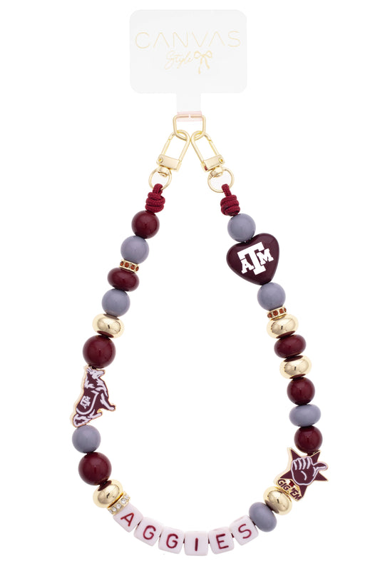Texas A&M Aggies Beaded Cellphone Wristlet