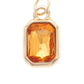Emerald Cut Rhinestone Charm in Orange