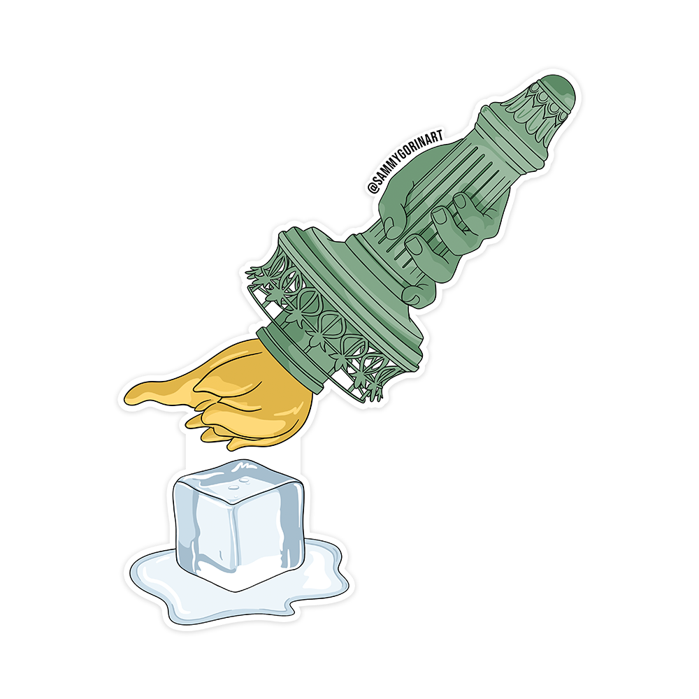 F*ck ICE Statue of Liberty Torch Melting Ice Sticker
