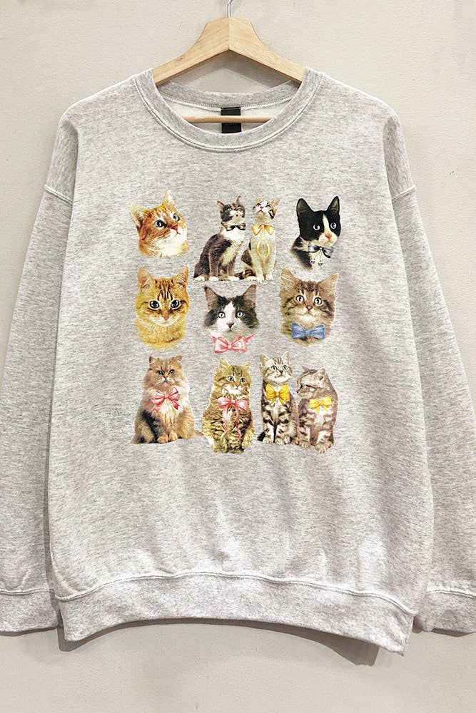 Kitties Oversized Graphic Sweatshirt