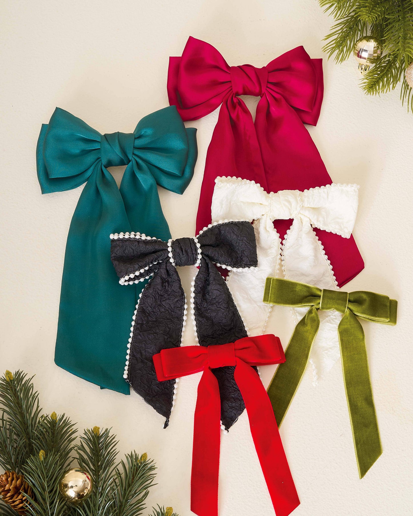 Velvet Hair Bow- Red