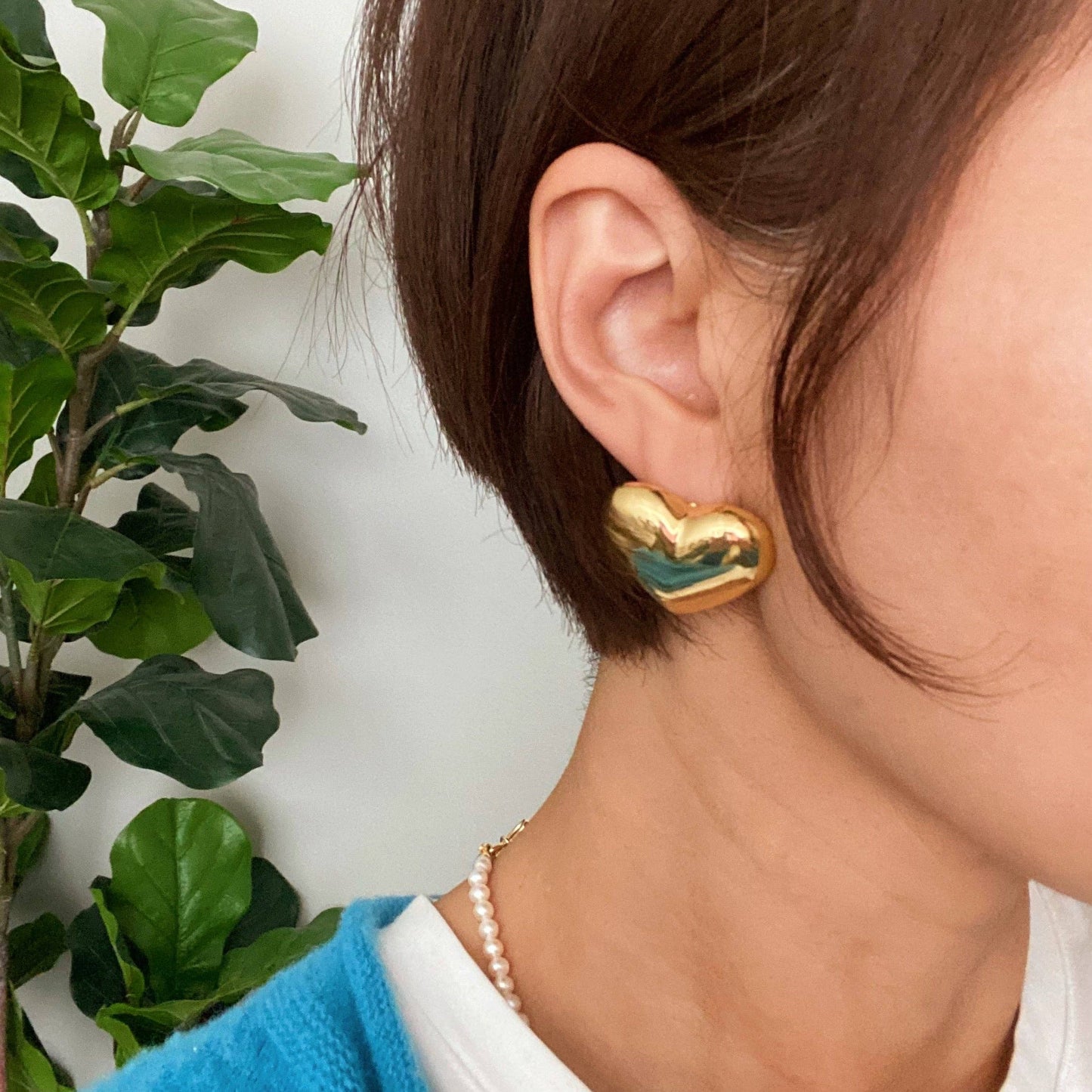 Gold Heart Earrings