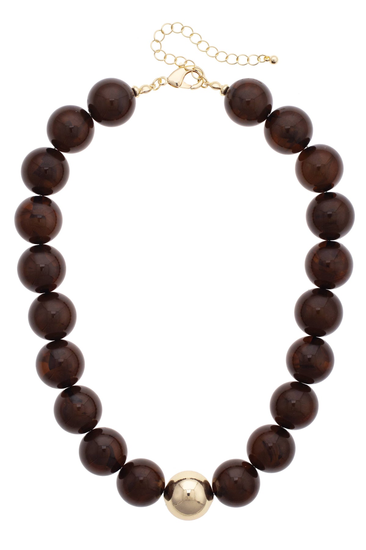 Marjorie Fall Beaded Necklace: Brown