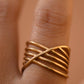 18K Gold Plated Waterproof Stainless Steel Ring - 7941: S0OX3T7941