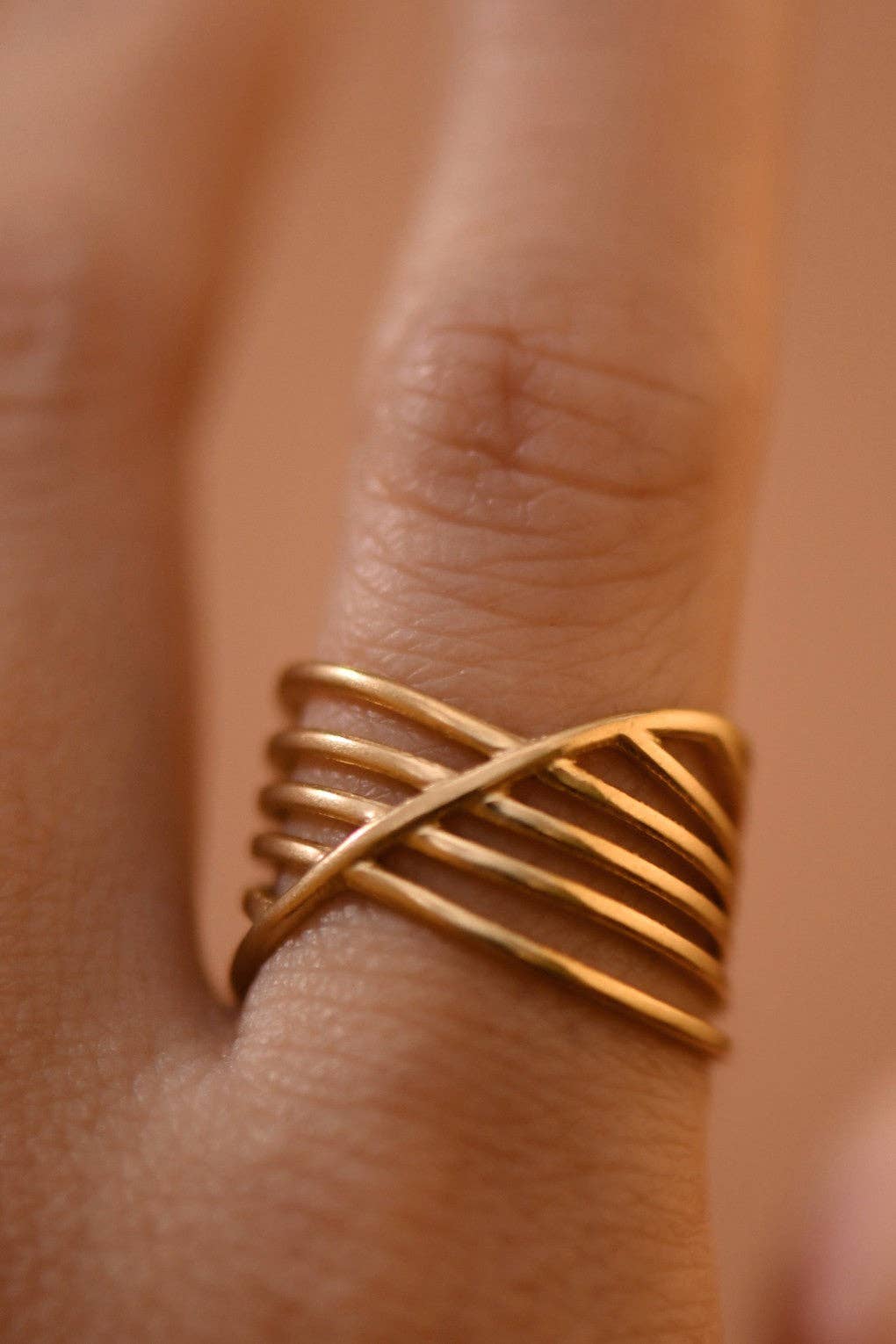 18K Gold Plated Waterproof Stainless Steel Ring - 7941: S0OX3T7941
