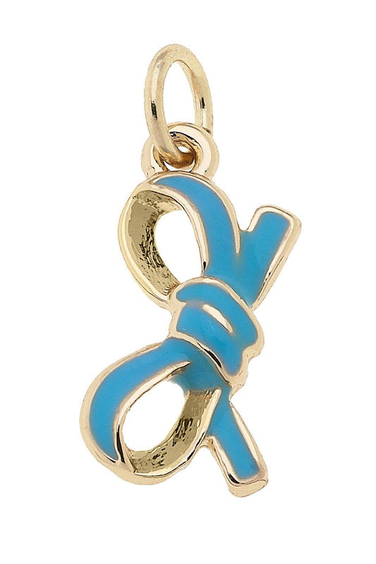 Bow Charm in Aqua