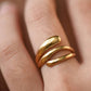 18K Gold Plated Stainless Steel Sculptural Open Ring - 7889: S0OX3T7889