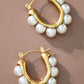 18K Gold Plated Waterproof Stainless Steel Hoop Earrings - 7019: S0OX3T7019
