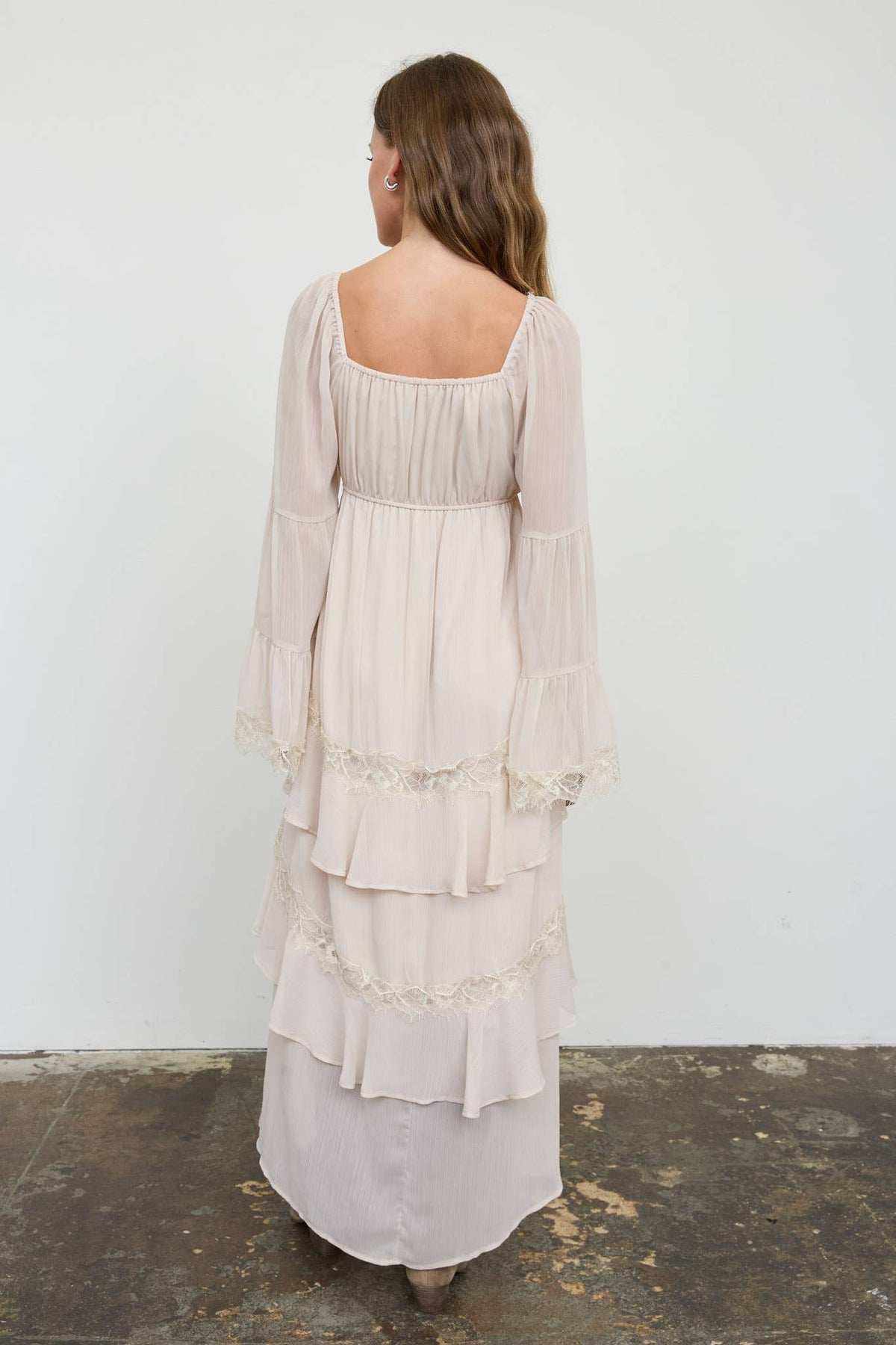 Ruffle and Lace Tiered Dress