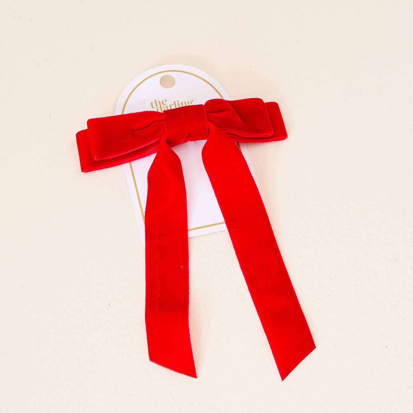 Velvet Hair Bow- Red