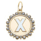 Rhinestone Letter Disc Charm in Shiny Gold: L