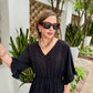 Marjorie Fall Beaded Necklace: Dark Green