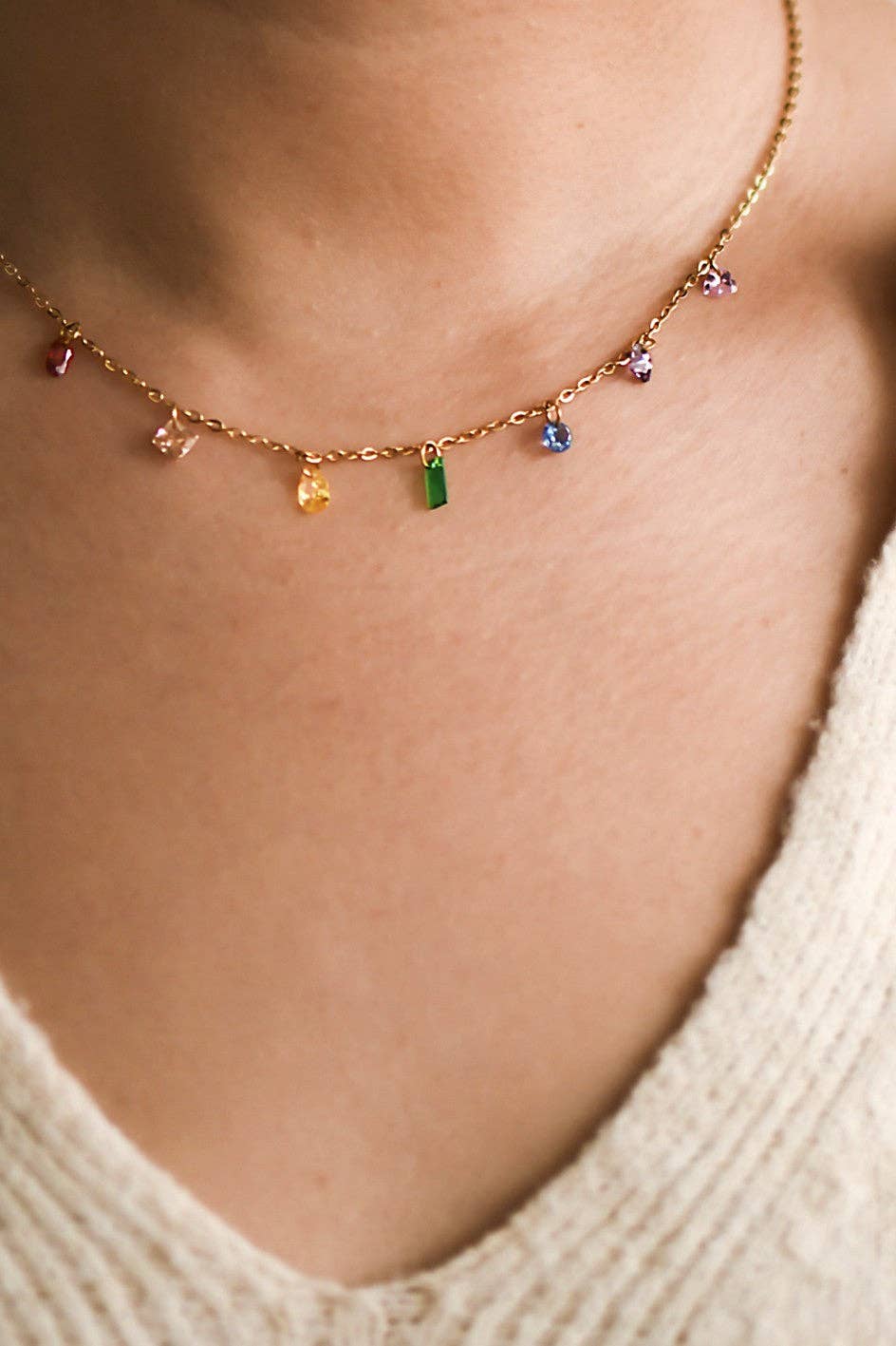 18K Gold Plated Waterproof Stainless Steel Chain Necklace - 6999: S0OX3T6999