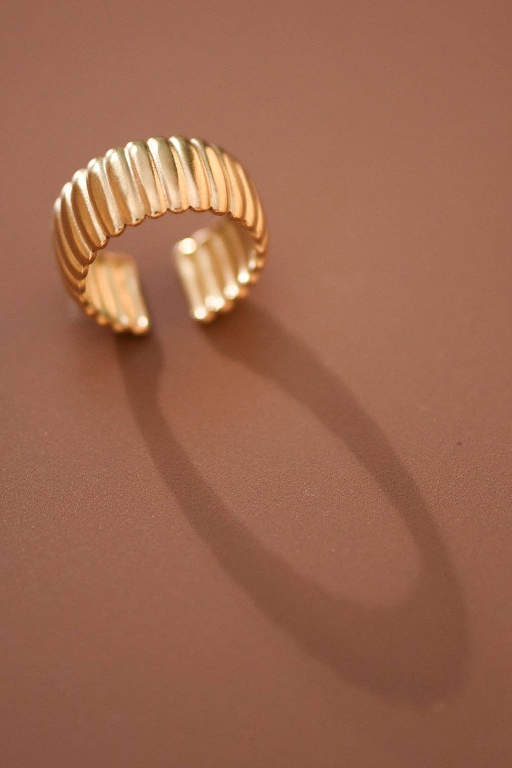 18K Gold Plated Waterproof Stainless Steel Ring - 7884: S0OX3T7884