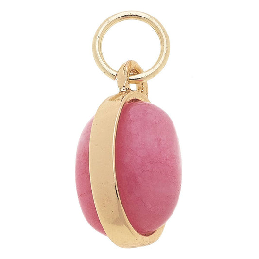 Dyed Jade Gemstone Charm: Light Pink