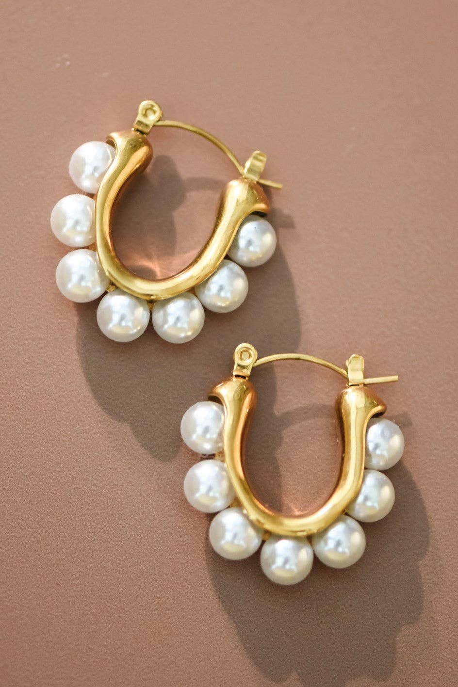 18K Gold Plated Waterproof Stainless Steel Hoop Earrings - 7019: S0OX3T7019
