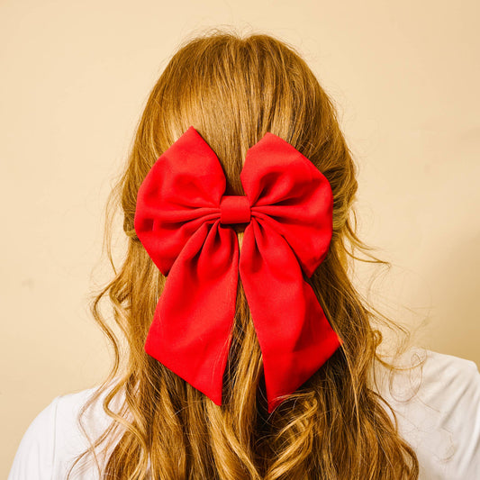 Classic Hair Bow-Red