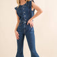 Ruffle Denim Jumpsuit