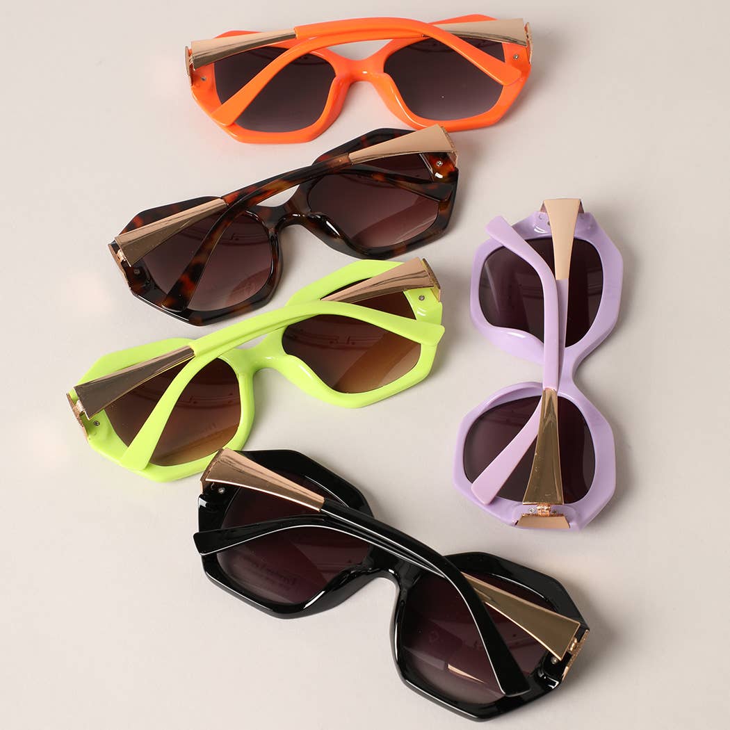 Hexagon Shape Frame Sunglasses