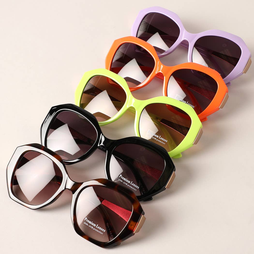 Hexagon Shape Frame Sunglasses