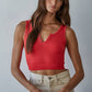 Henley Ribbed Modal Tank Red