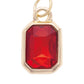 Emerald Cut Rhinestone Charm in Red