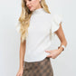 Ruffle Sleeve Sweater - Oatmeal