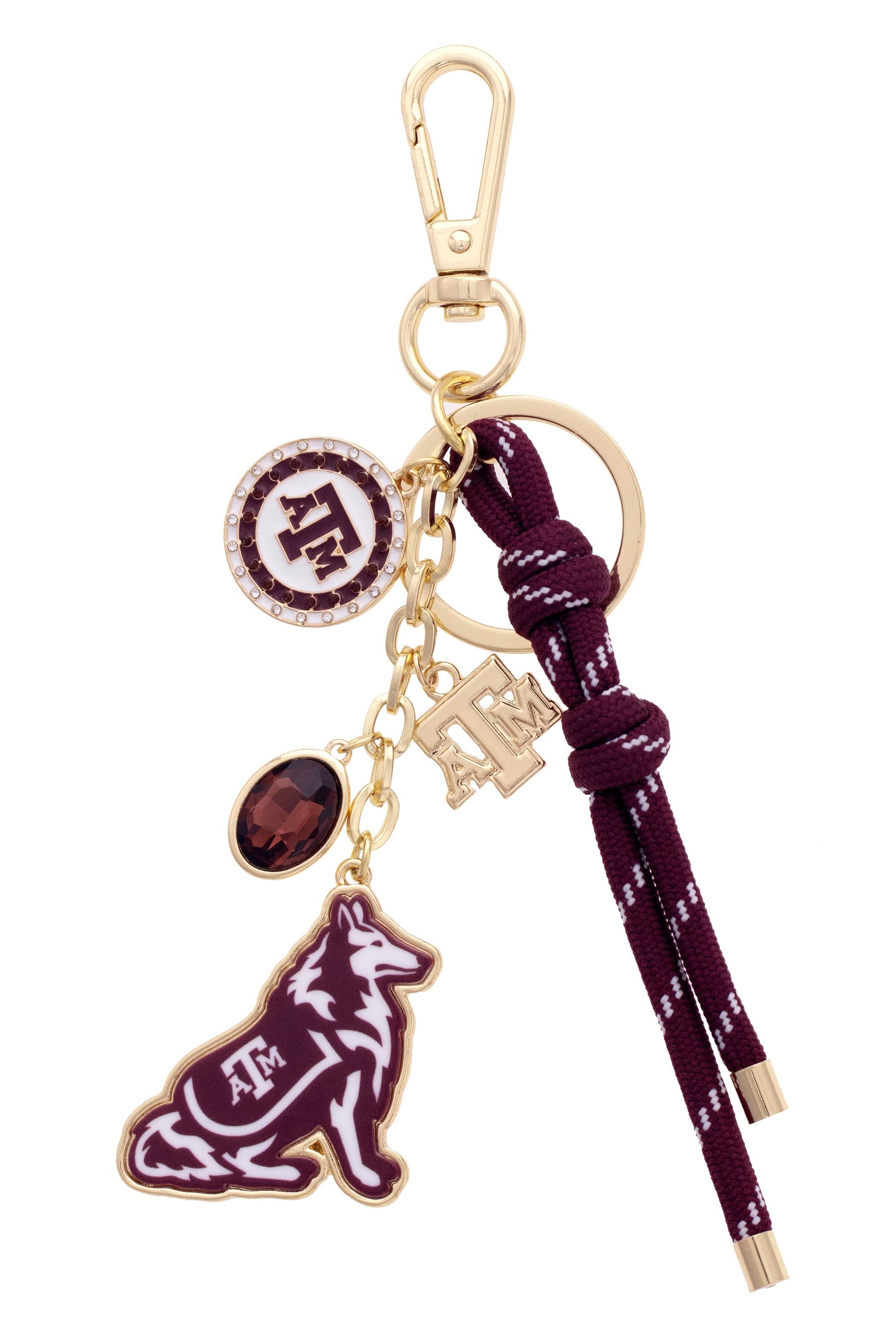 Texas A&M Aggies Cluster Bag Charm in Maroon