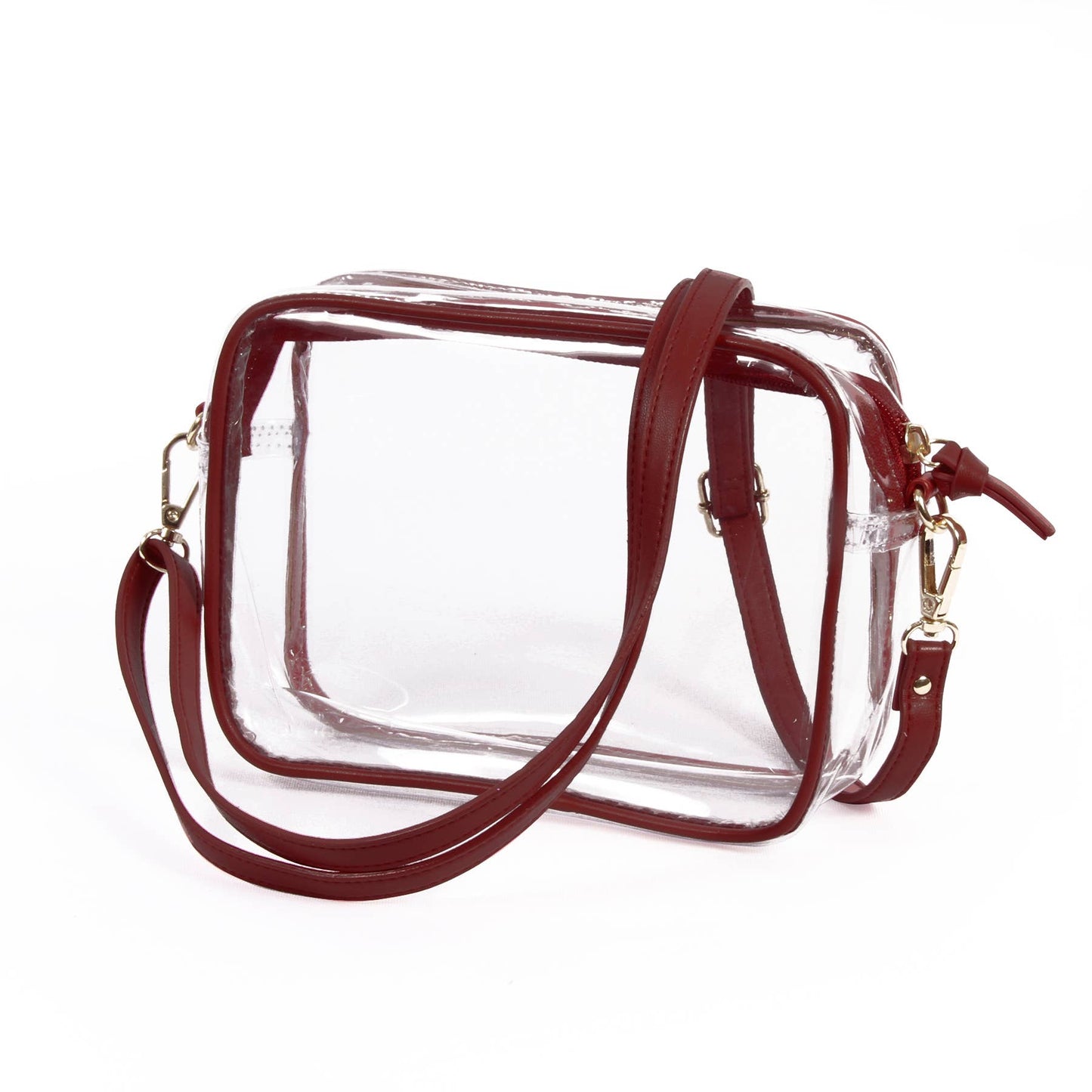 Bridget Clear Stadium Purse Maroon