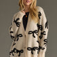 Tan & Black Bow Cardigan