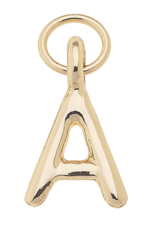 Mini Initial Charm in Shiny Gold: R