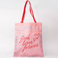 Canvas Tote, Library Card (Pink)