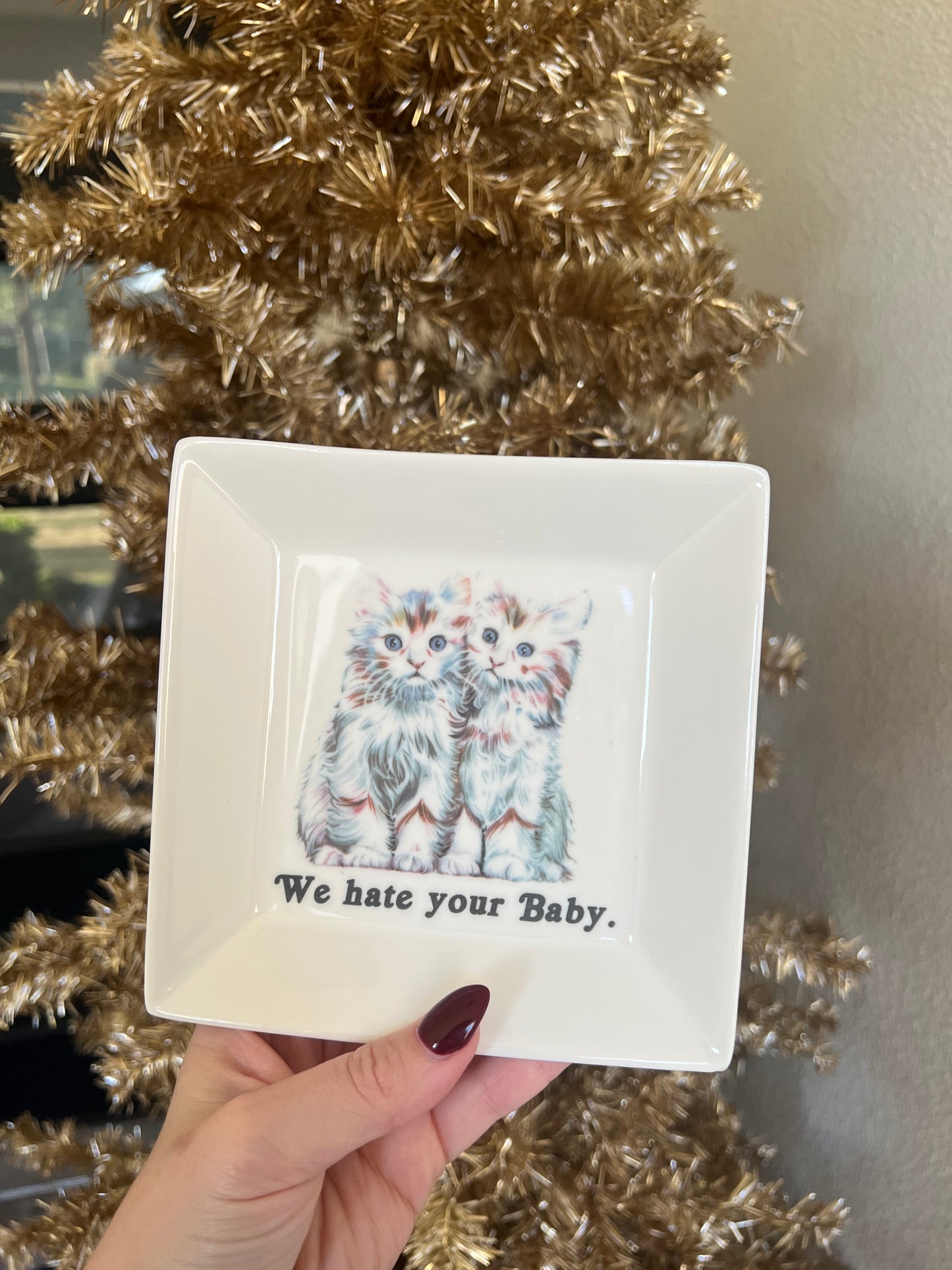 We Hate Your Baby Cat Trinket Tray