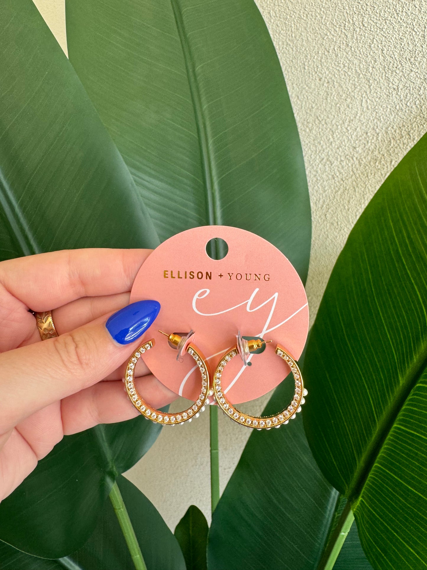 Gold and Pearl Hoop Earrings