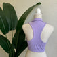 Lavender Collared Crop Athletic Tank