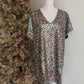 Black and Gold Sequin Dress