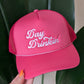 Day Drinkin Embroidered Trucker Hat Pink