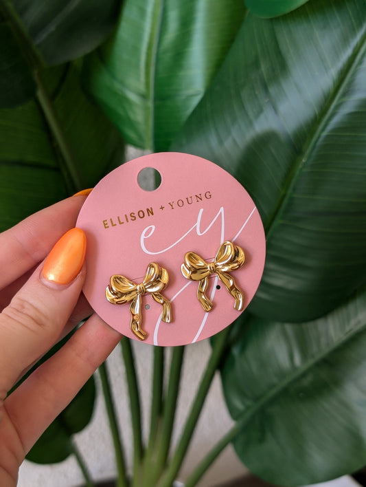 Gold Ribbon Earrings
